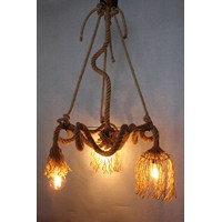 Metal and rope chandeliers